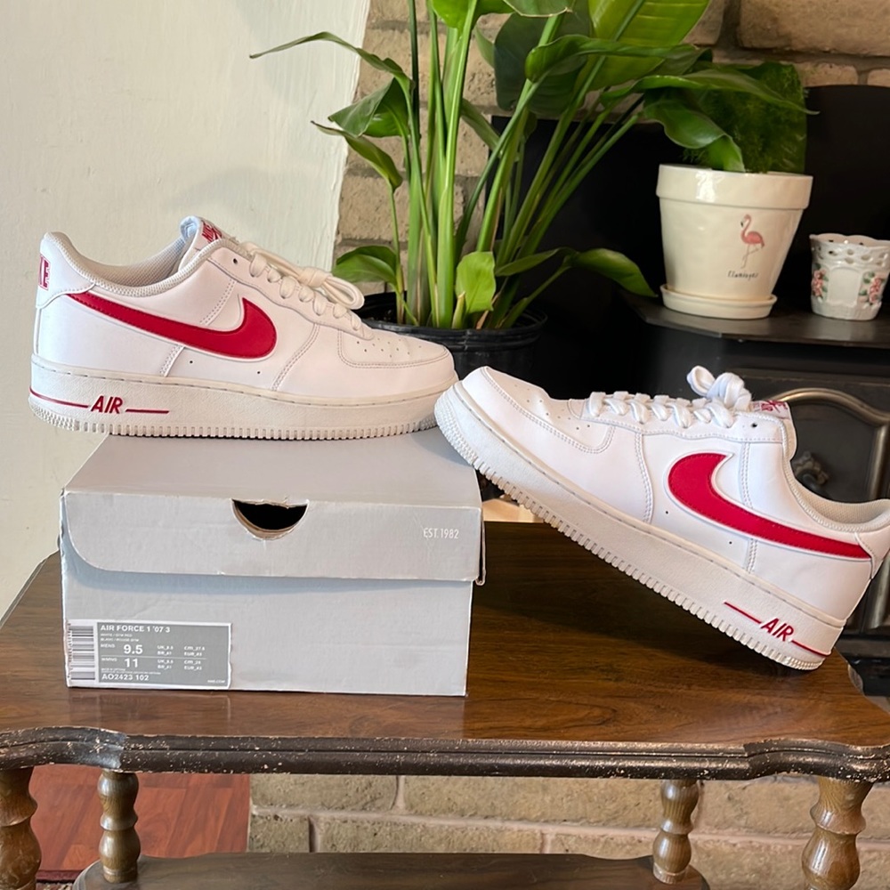 Nike Air Forces Red/White. Dope pair size 9.5.